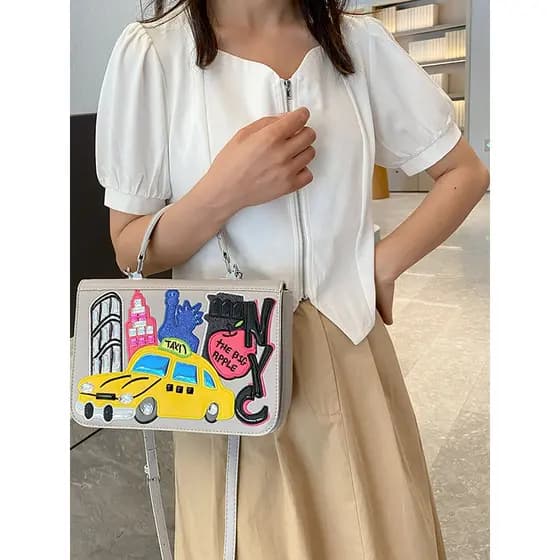 Moda única bolsa mensageiro de um ombro feminina 2025 novo estilo jovem estilo All-Match caixa saco Casual axilas saco