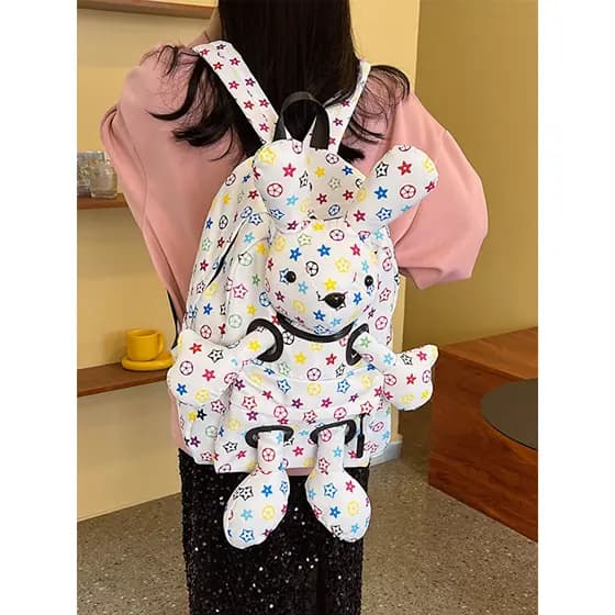 Mochila feminina 2023 novo estilo boneca saco estudante universitário lazer grande capacidade viagem nicho estudante moc