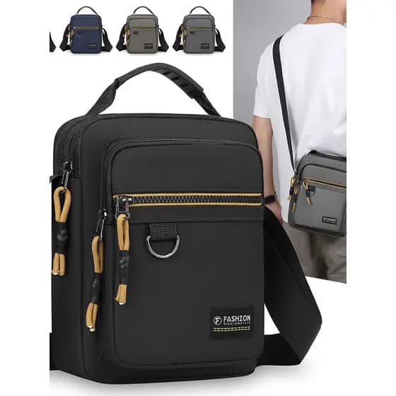 Novo estilo bolsa mensageiro bolsa de ombro moda multifuncional à prova d'água bolsa masculina de ombro multicamadas moc