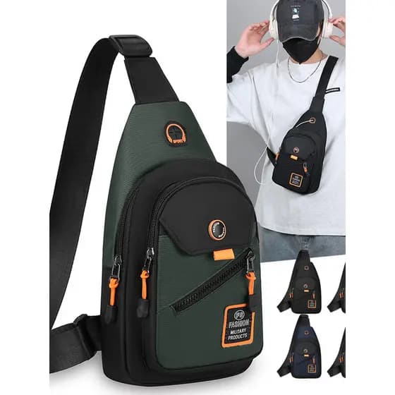 Bolsa de peito multifuncional à prova d'água masculina de grande capacidade de um ombro bolsa mensageiro mochila bolsa d