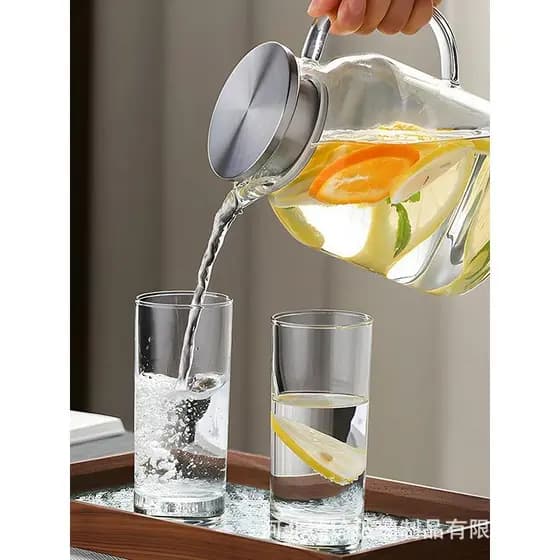 Garrafa de água fria de vidro resistente a altas temperaturas, resistente ao calor, copo para beber com alto teor de bor