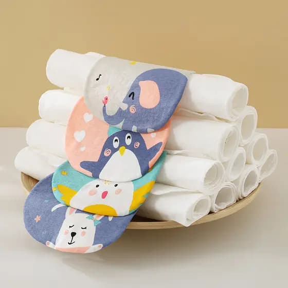 Toalha absorvente de suor de dois pacotes, algodão puro, à prova de suor, jardim de infância, crianças, bebê, tamanho gr