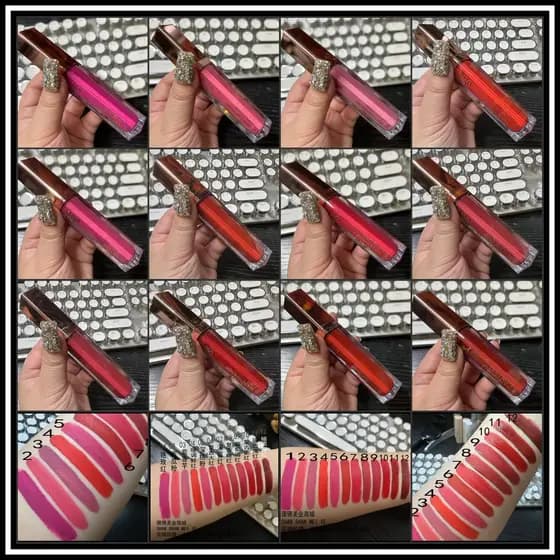 Frete grátis 12 cores veludo fosco à prova d'água copo antiaderente esmalte labial rosa brilhante vermelho melancia rosa