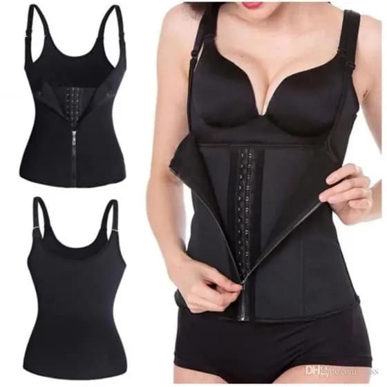 Cinta Modeladora Feminina com Zíper - Cintura Dupla de Compressão Ajustável para Redução Abdominal e Suporte