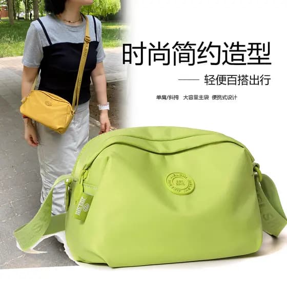 Verão cor sólida senhoras pequeno saco simples Commuter pequeno saco de pano moda de um ombro náilon pano mãe saco de vi