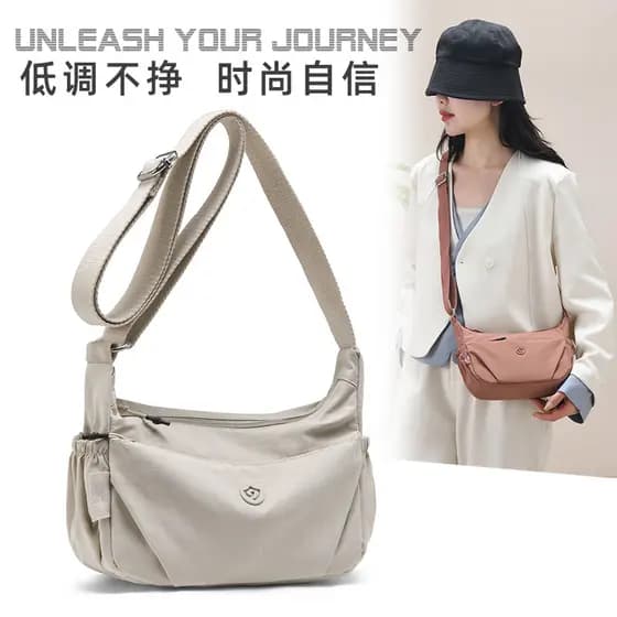 Saco Diagonal de um ombro feminino nicho bolinho saco Oxford pano pequeno Commuter axilas saco lona Casual All-Match peq