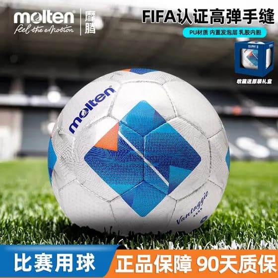 Futebol Fundido No. 5 bola de treinamento de competição profissional PU costurada à mão masculina genuína F5N4800