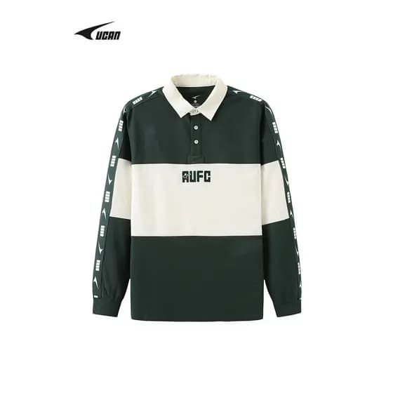 UCAN Ruike camisa polo manga longa 2025 primavera novo estilo cor combinando lapela camiseta masculina Retro Casual polo