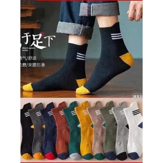 Meias brancas masculinas outono inverno meias de algodão absorvente de suor Mid-Tube esportes meias de basquete de alta