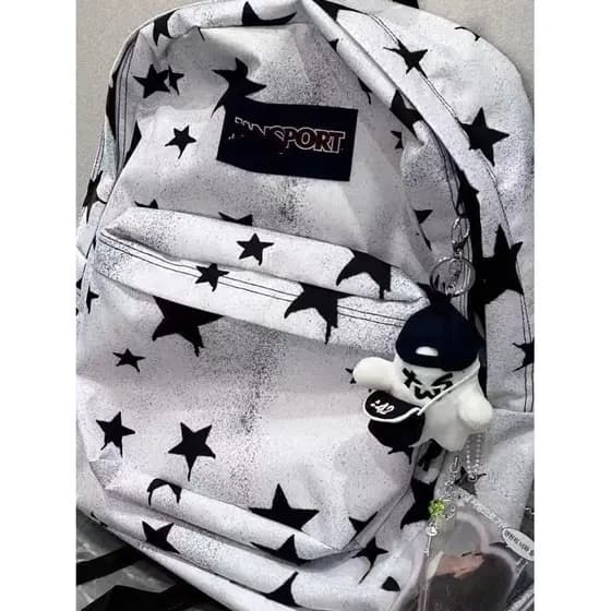 Estrela caseira mochila Campus All-Match nicho mochila impressa Graffiti estudante mochila feminina leve saco de grande