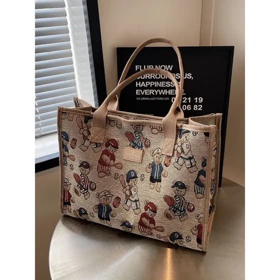 Pequeno urso saco de pano sacola feminina 2026 novo estilo de alto valor mamãe saco mãe bebê Outing bolsa de ombro leve