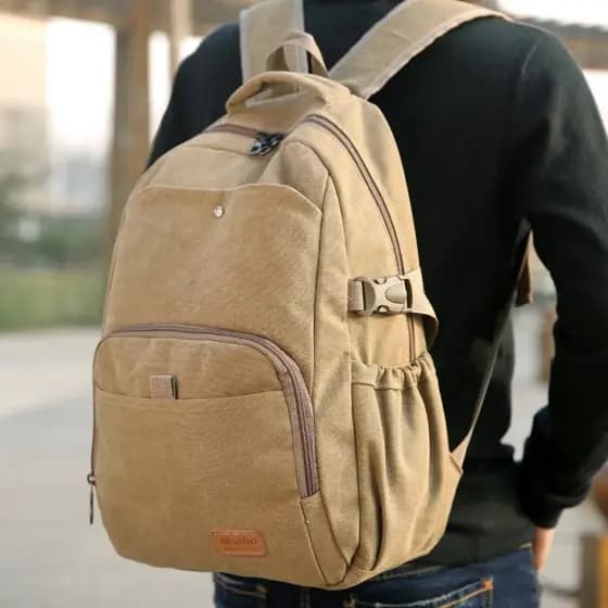 Mochila de lona de grande capacidade unissex lona tamanho grande bolsa escolar mochila de viagem mochila de bagagem bols