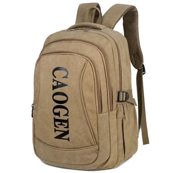 Mochila de lona multicamadas masculina, bolsa de viagem de grande capacidade para estudantes do ensino fundamental, vári
