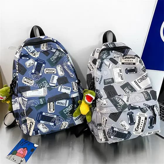 Mochila escolar infantil masculina, mochila leve para estudantes do ensino médio, novo estilo, legal, grande capacidade,