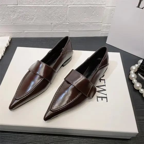 2026 outono novo estilo europeu americano estilo apontou Toe sapatos femininos de salto baixo Velcro Commuter sapatos fe