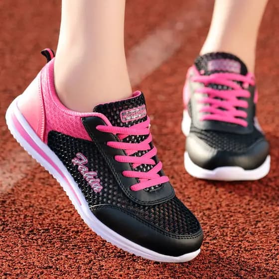 Verão Beaimeng sapatos femininos malha de sola plana respirável antiderrapante tênis feminino leve único sapatos tênis d