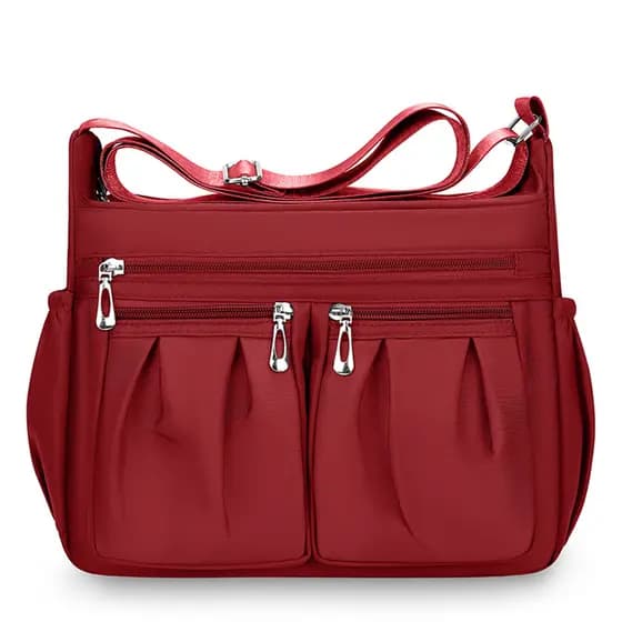 Bolsa mensageiro de grande capacidade com vários compartimentos, lona, grande capacidade, novo estilo, Casual, feminina