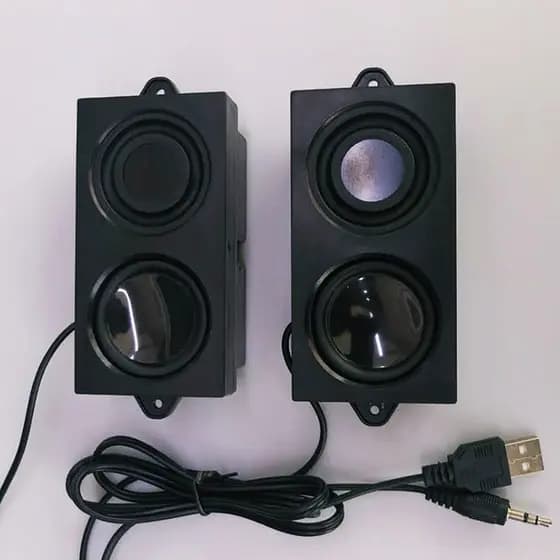 Alto-falante pegajoso para computador, alto-falante duplo, TV, Subwoofer Multi-carvão, áudio, pequena conexão de mesa, i