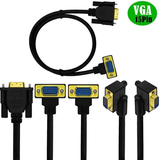 90°Ângulo HD VGA Cabo Macho para Macho Computador Conectado ao Cabo de TV VGA RGB 15Pin para Monitor de Computador Proje