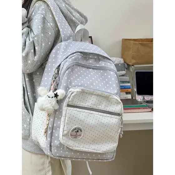 Verão novo estilo coreano estrela impressão mochila júnior saco de escola feminina estudantes universitários leve viagem