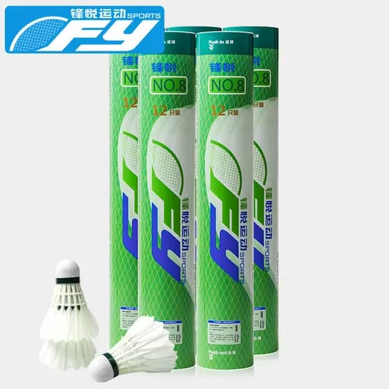 Fengyue Badminton genuíno 12 peças conjunto pena de ganso durável estudante iniciante Indoor ao ar livre prática competi