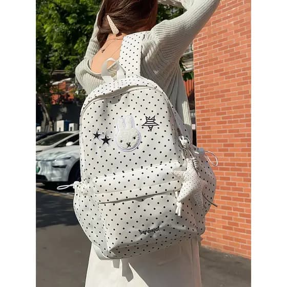 Nicho Design Polka Dot estrela mochila feminina 2026 novo dos desenhos animados júnior estudante do ensino médio mochila