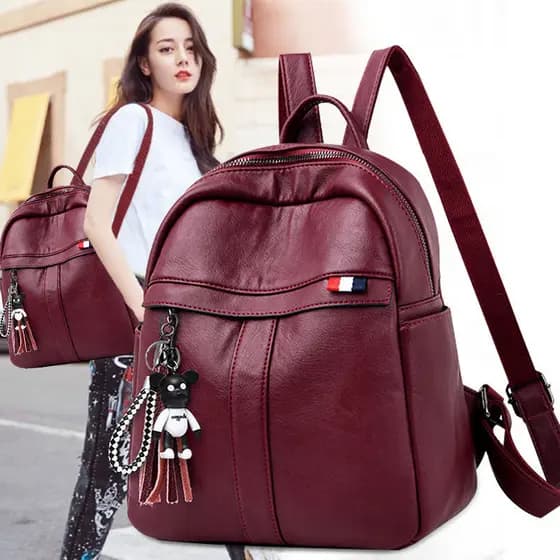 Moda simples prático mochila feminina 2026 novo estilo versão coreana All-Match couro macio grande capacidade lazer moch