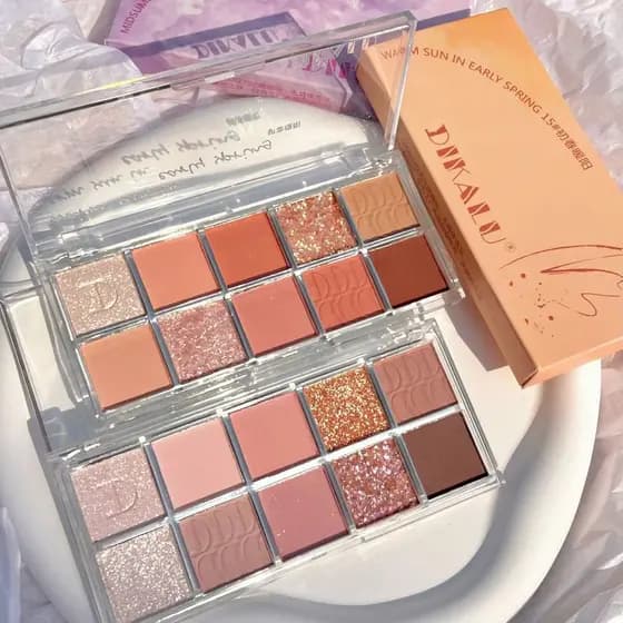 Paleta de sombras para os olhos Paleta abrangente de maquiagem Paleta de sombras de cor terra Paleta de maquiagem com lu