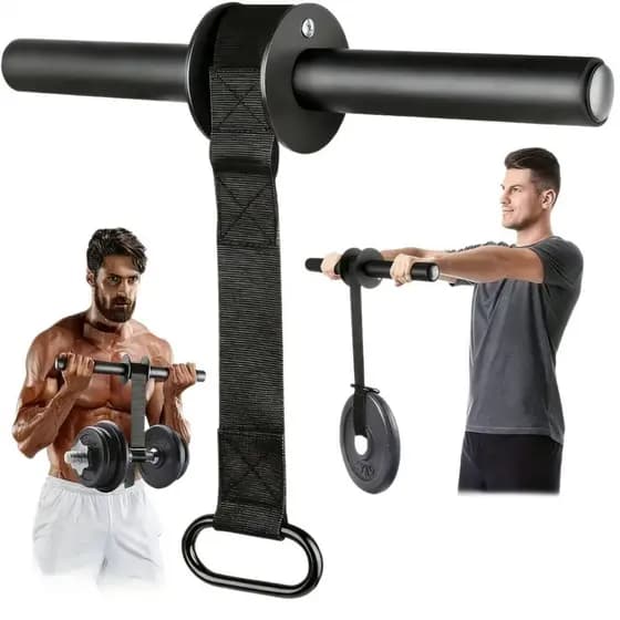 Exercitador de Punho e Antebraço Wrist Roller, Fortalecimento de Pegada Antiderrapante Para Academia e Treino Em Casa