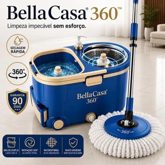 Mop Rodo Giratório 360º Cores Balde Duplo Sortido Esfregão Microfibra Limpeza Prática Secagem Rápida