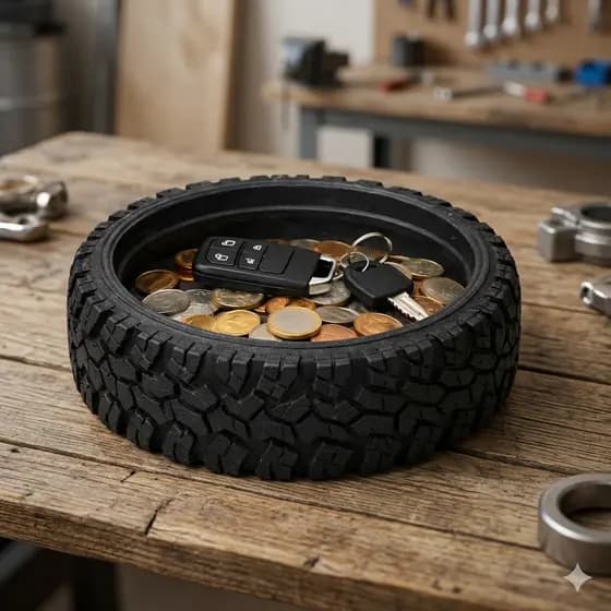 Organizador de mesa moedas chaves porta treco caneta esvazia bolsos forma de pneu automotivo oficina