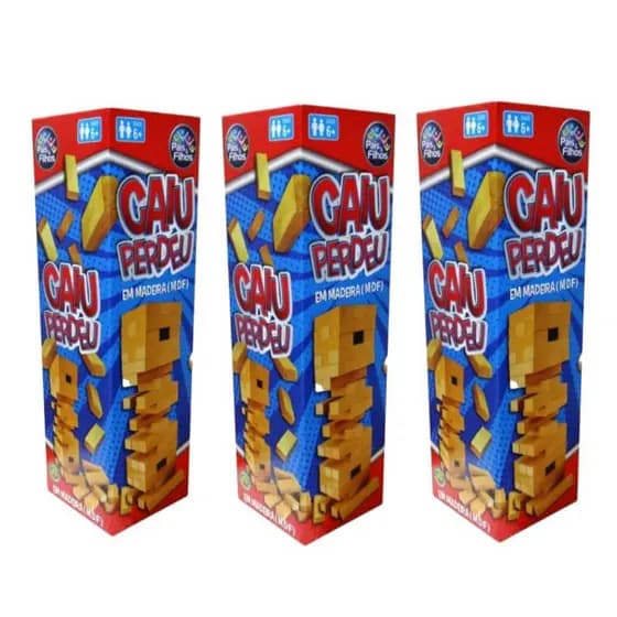 Jogo Caiu Perdeu Torre Maluca De Equilíbrio Divertida Coordenação pais e filhos.
