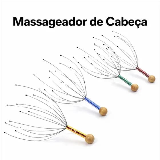 Massageador de Cabeça Manual Cafuné e Para Enxaqueca Kit 1 a 4 Unidades