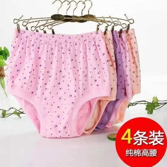 Mãe idosa de meia-idade roupa interior algodão puro cintura alta mais gordura tamanho grande senhoras triângulo avó idos