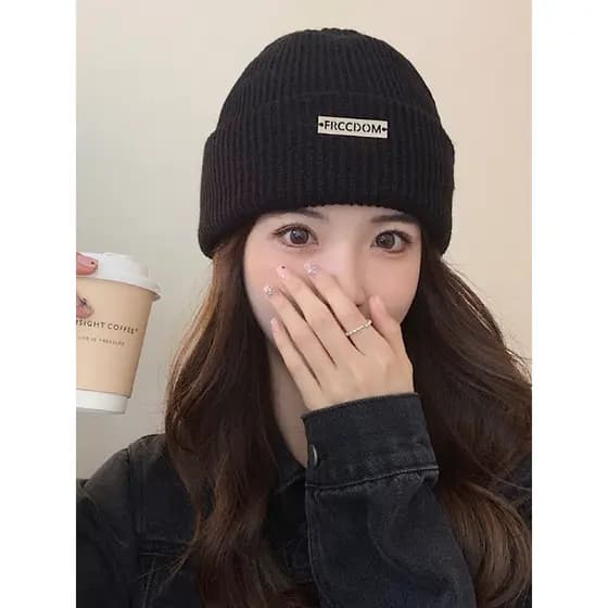 Chapéu de lã feminino japonês chapéu de malha chapéu frio rua Wear chapéu masculino outono inverno melão chapéu de couro