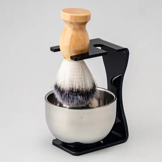 ZY conjunto de escova de barbear suporte de escova de barba tigela de sabão de barbear tigela de espuma escova de barba
