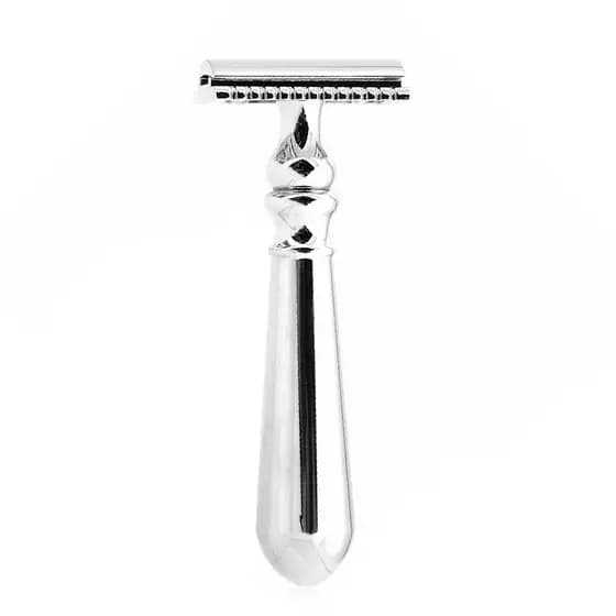 Navalha Manual masculina de Metal brilhante, dupla face, tipo de mudança de lâmina de segurança