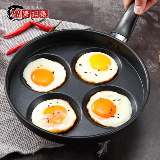 Forma de ovo frito antiaderente doméstico Mini ovo escalfado hambúrguer ovo bolinho pan molde quatro buracos pequena ome