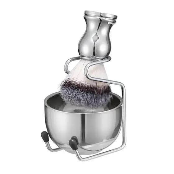 Homens barbear barbear escova de limpeza espuma barba escova suavização barba sabão creme escova tigela titular conjunto