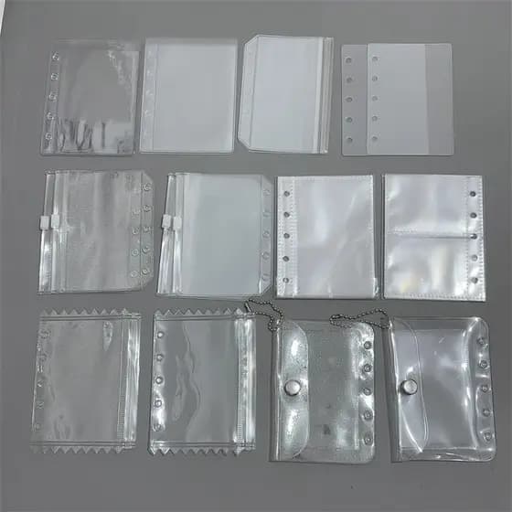 M5 manual saco de armazenamento pvc coleção cartão livro página interna saco de armazenamento transparente saco de press