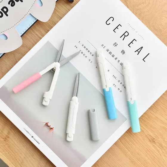 Poderoso seguro dobrável portátil arte manual tesoura escola primária crianças artesanal Mini escritório tesoura domésti