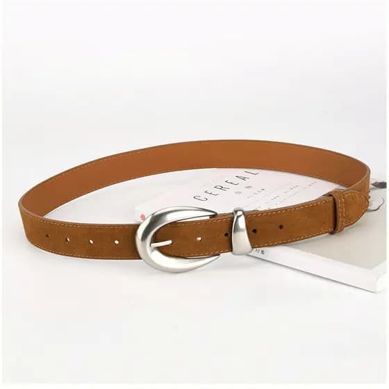 Novo produto cinto feminino de couro genuíno versão coreana All-Match fosco couro feminino pino fivela combinando vestid