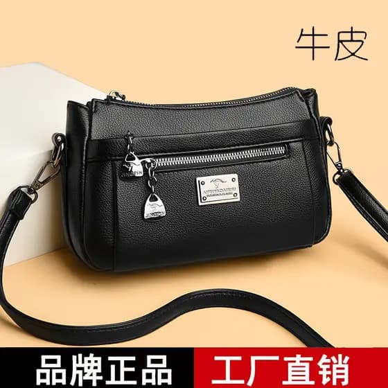Marca autêntica bolsa mensageiro de couro genuíno feminina 2026 novo estilo All-Match moda bolsa de ombro Casual estilo