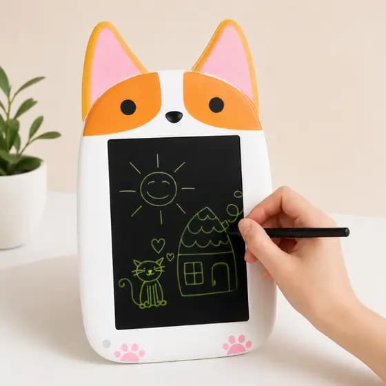Lousa Mágica Infantil Raposa 30cm com Caneta | Apaga e Reescreve