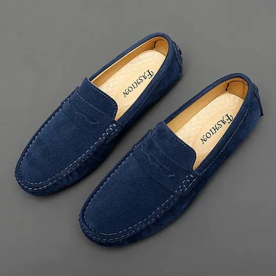 Camurça De Couro Dos Homens Mocassins Nova Moda Sapatos Caminhada Novo Confortável Homem Drive Apartamentos Clássico Est