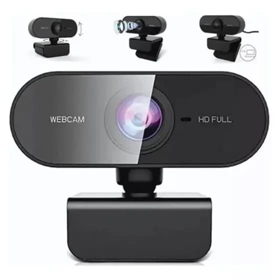 Webcam Full HD 1080p com Microfone Embutido USB, Câmera para PC e Notebook, Home Office, Envio Rápido