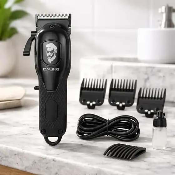 Máquina De Cortar Cabelo Profissional E Acabamento Fade Master Profissional Recarregável Sem Fio Visor LED