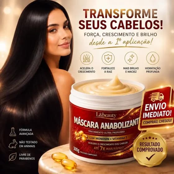 Creme Anabolizante Capilar L&Beauty 300g Com Monovin e Vitamina E