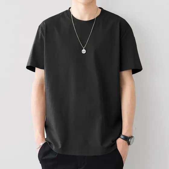 Camiseta masculina de manga curta, gola redonda e corte solto, novo estilo de verão GYWW
