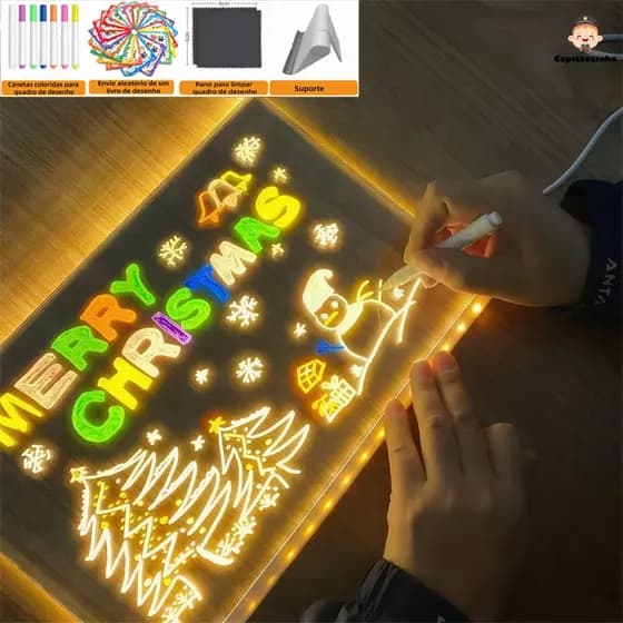 Luminária Led Escrever De Caneta Lousa Quadro Mesa Anotações - quadro branco lousa
